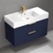 Floating Bathroom Vanity, Modern, Blue, 40